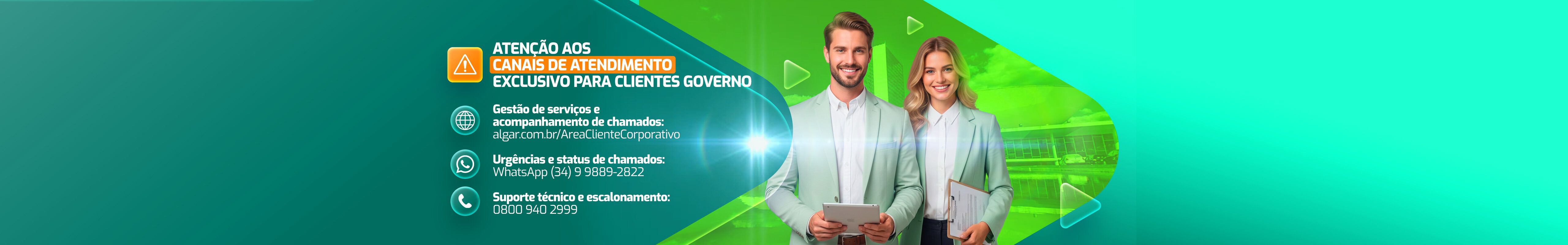 Canais para atendimento governo